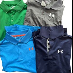 Under Armour Green and Gray Performance Polos